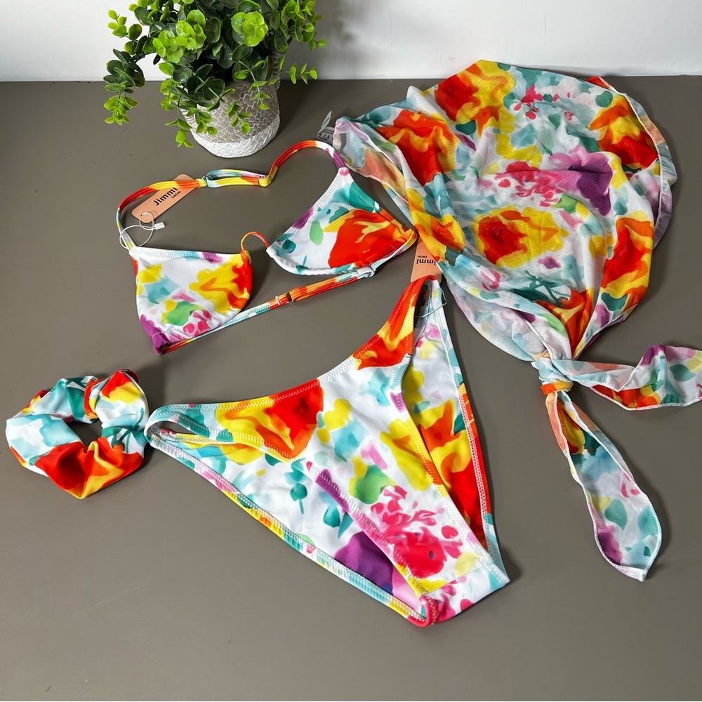 Jimmi Swim Wynwood Bikini Set Size Small Multi Color NWT